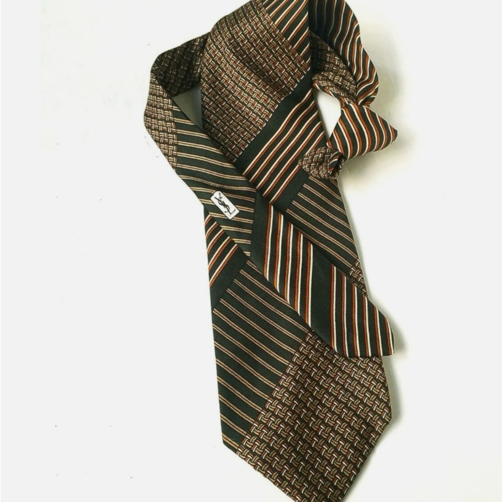 VINTAGE Yves Saint Laurent 100% Silk Neck Tie Men